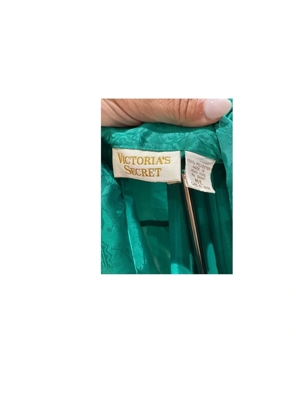 Vintage Victoria's Secret satin pajama sleep shirt Green Size M/L